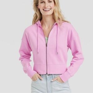 Women's Cropped Hooded Zip-Up Sweatshirt - Universal Thread